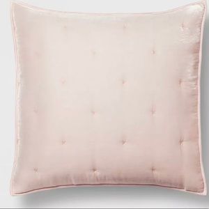 New Opal House Blush Velvet, tufted Euro Shams